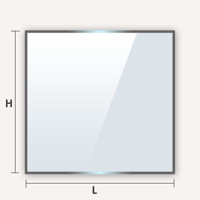 Plaque de sol en verre trempé forme carré 4 angles arrondis