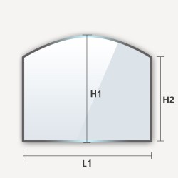 Plaque de sol en verre - Cintré demi-cercle 100x120cm