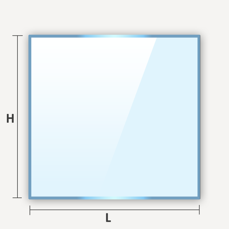 Découpe sur mesure de verre classique carré ou rectangulaire