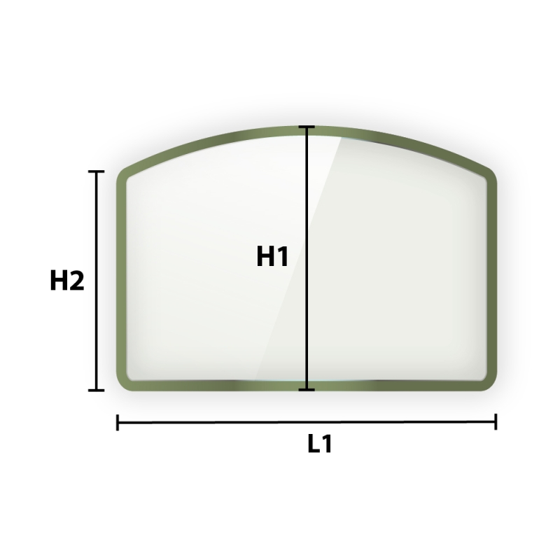 Plaque de sol forme rond coupé en verre 900x1000mm pour poêle - Soglass