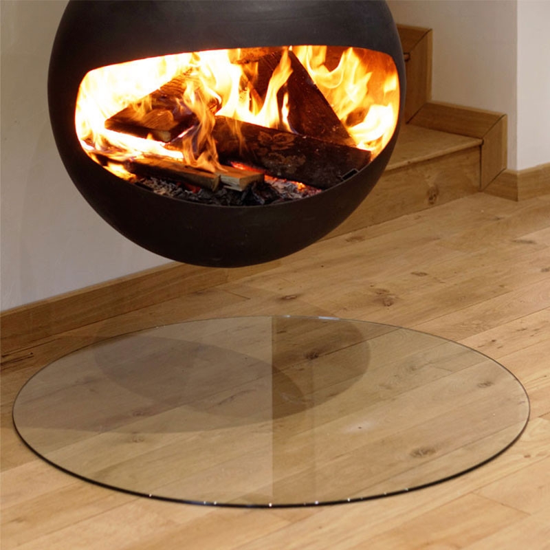 Plaque De Verre Trempé Pour Cheminée 80x50 Cm - Protection Du Sol Contre La Chaleur