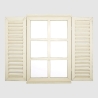 Miroir fenêtre avec portes battantes - Bois