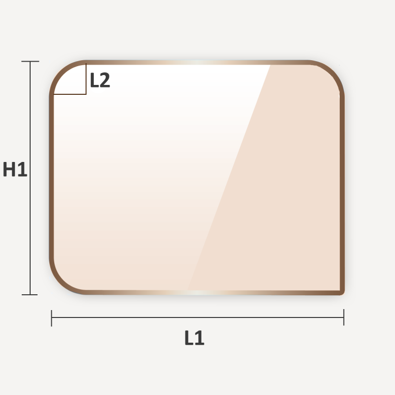 Découpe sur mesure de verre vitrocéramique rectangulaire à coins arrondis Découpe sur mesure de verre vitrocéramique rectangulaire à coins arrondis