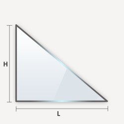 Verre trempé en triangle rectangle