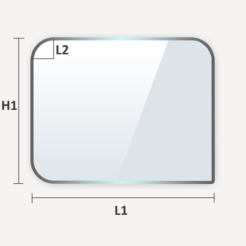Verre trempé rectangulaire à coins arrondis Verre trempé rectangulaire à coins arrondis
