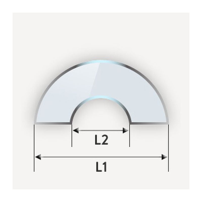 Verre trempé en demi-cercle avec encoche Verre trempé en demi-cercle avec encoche