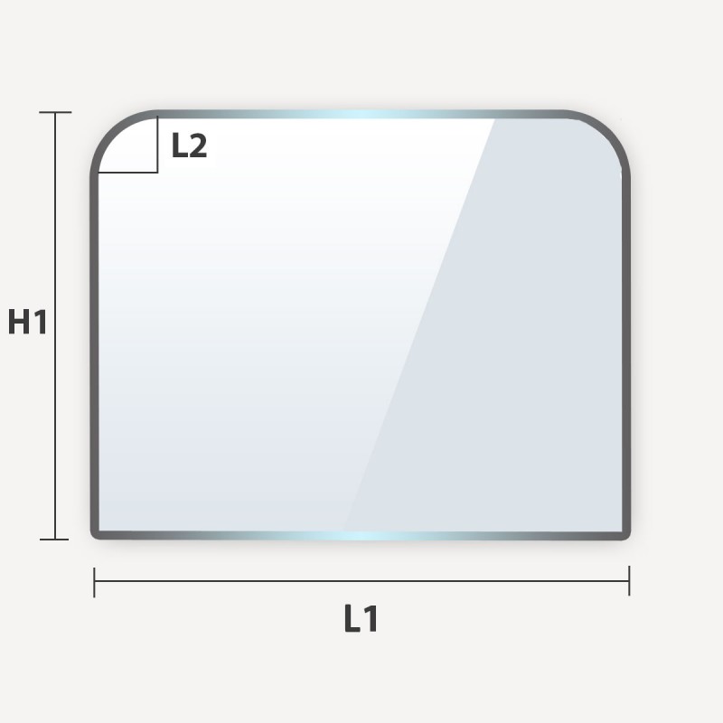 plaque de sol en verre trempé sur mesure avec 2 angles arrondis plaque de sol en verre trempé sur mesure avec 2 angles arrondis