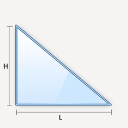 verre feuilleté en forme de triangle rectangle